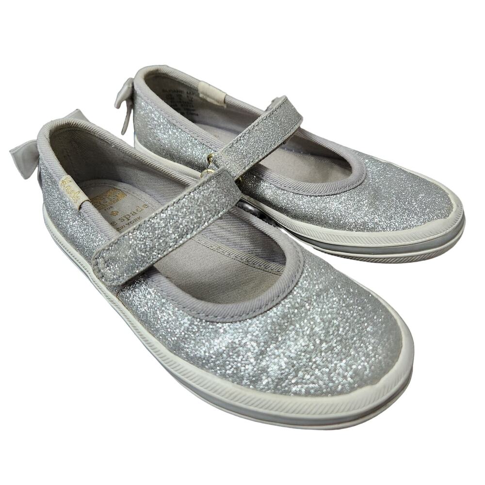 Kate Spade Keds Sloan Mary Jane Glitter Silver Size Kids 10